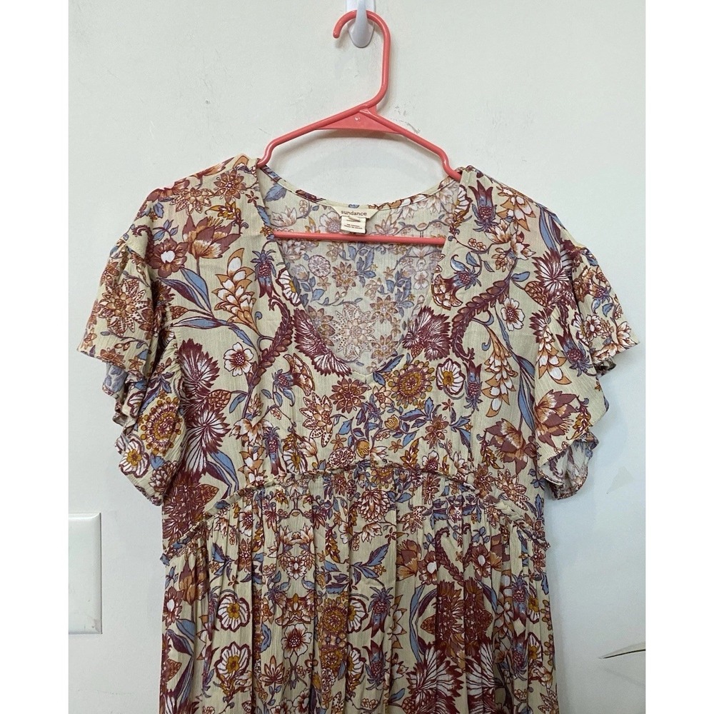 Sundance Faye Floral Flutter Sleeves High Low Hem Maxi Dress Size 4 EUC! $158 - Picture 8 of 10
